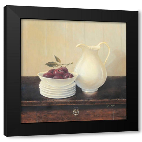 Creamware with Plums Black Modern Wood Framed Art Print with Double Matting by Fisk, Arnie