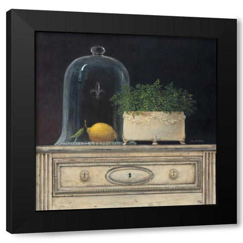 Lemon Cloche Black Modern Wood Framed Art Print by Fisk, Arnie