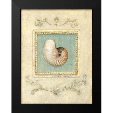 Classic Seashell Detail Black Modern Wood Framed Art Print by Fisk, Arnie