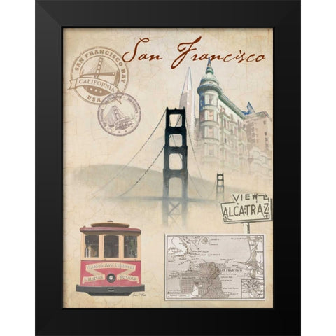 Travel San Francisco Black Modern Wood Framed Art Print by FISK, Arnie