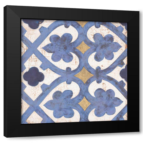Florentine Summer Tile 2 Black Modern Wood Framed Art Print by Fisk, Arnie