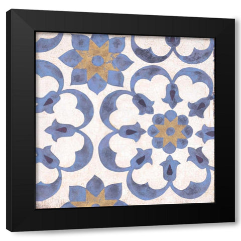 Florentine Summer Tile 3 Black Modern Wood Framed Art Print by Fisk, Arnie
