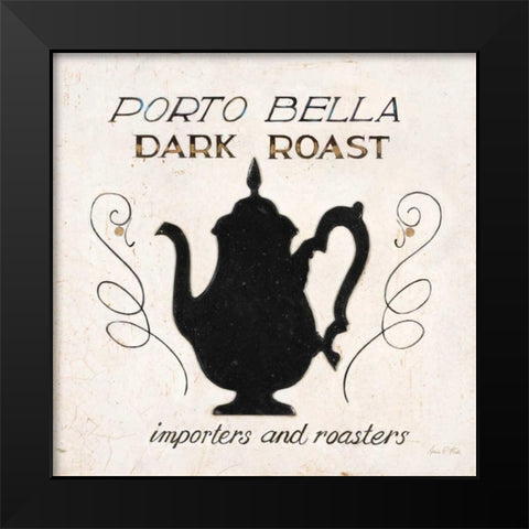 Porto Bella Coffee Black Modern Wood Framed Art Print by Fisk, Arnie