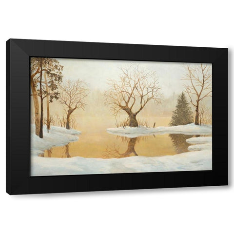 Winter Glow Black Modern Wood Framed Art Print with Double Matting by Fisk, Arnie