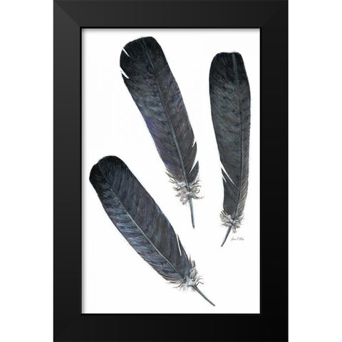 Feather Study 2 Black Modern Wood Framed Art Print by Fisk, Arnie