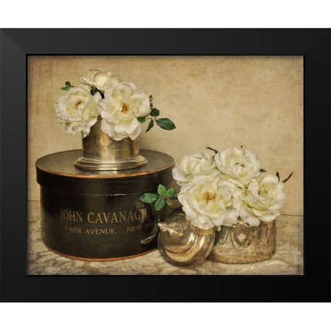 Park Avenue Roses Black Modern Wood Framed Art Print by Atria, Cristin