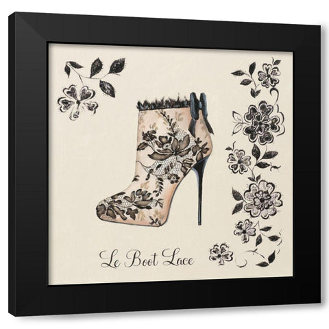 LE BOOT LACE Black Modern Wood Framed Art Print by Fabiano, Marco