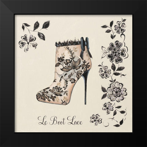 LE BOOT LACE Black Modern Wood Framed Art Print by Fabiano, Marco