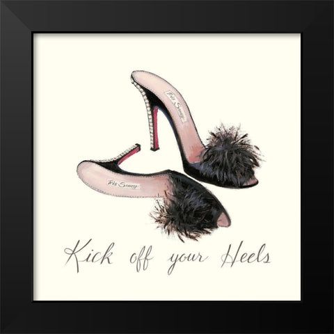 KICK OFF YOUR HEELS Black Modern Wood Framed Art Print by Adams, Emily