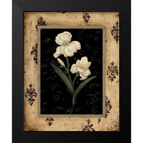 Silver Iris Black Modern Wood Framed Art Print by Andrew, Regina