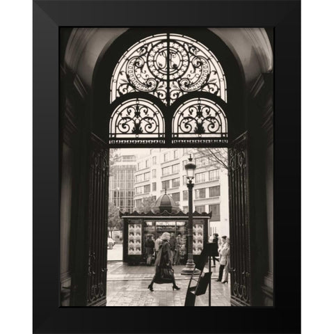 Filigree Iron Doors Black Modern Wood Framed Art Print by Vandenack, Toby