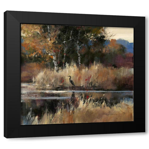 Heron Landscape 2 Black Modern Wood Framed Art Print by Heighton, Brent