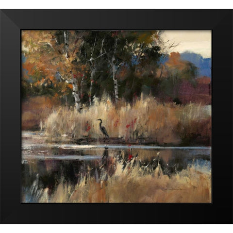 Heron Landscape 2 Black Modern Wood Framed Art Print by Heighton, Brent