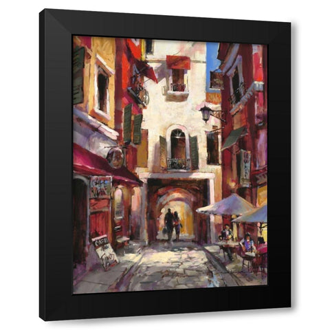 European Holiday Black Modern Wood Framed Art Print by Heighton, Brent
