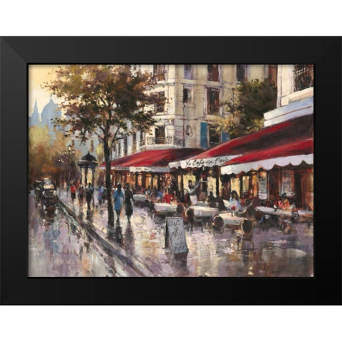 Avenue Des Champs-Elysees Black Modern Wood Framed Art Print by Heighton, Brent