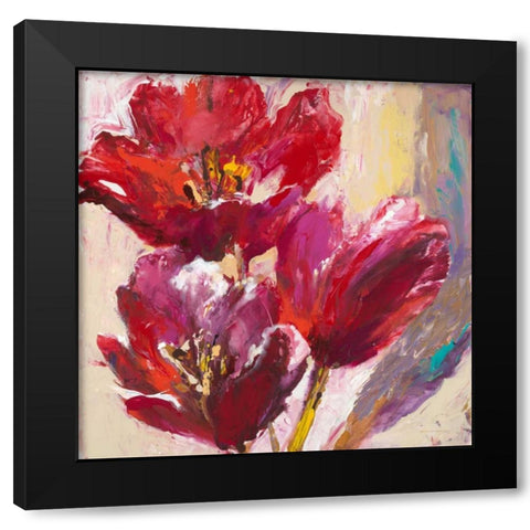 Passionate Tulip Black Modern Wood Framed Art Print with Double Matting by Heighton, Brent