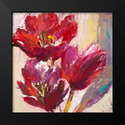 Passionate Tulip Black Modern Wood Framed Art Print by Heighton, Brent