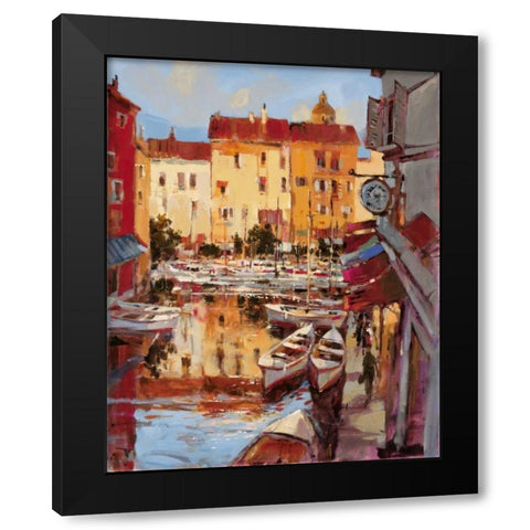 Mediterranean Seaside Holiday 2 Black Modern Wood Framed Art Print by Heighton, Brent