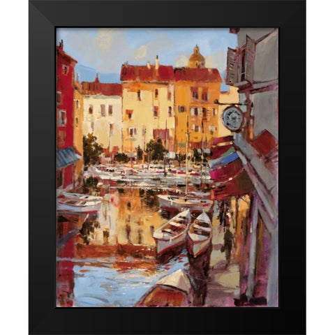 Mediterranean Seaside Holiday 2 Black Modern Wood Framed Art Print by Heighton, Brent