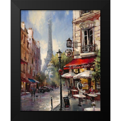 Tour De Eiffel View Black Modern Wood Framed Art Print by Heighton, Brent