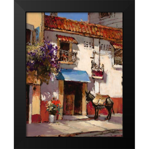 Quaint Village Black Modern Wood Framed Art Print by Heighton, Brent