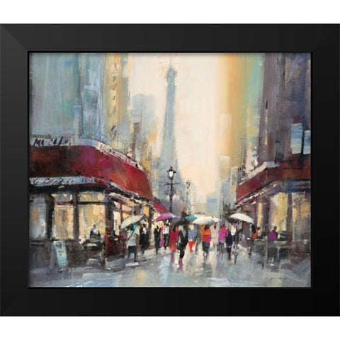 Paris Boulevard Black Modern Wood Framed Art Print by Heighton, Brent