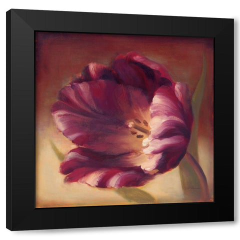 Eventide Tulip Black Modern Wood Framed Art Print with Double Matting by Romero, Paulo
