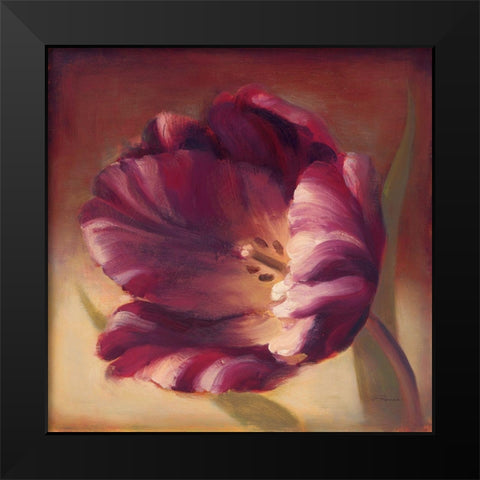 Eventide Tulip Black Modern Wood Framed Art Print by Romero, Paulo