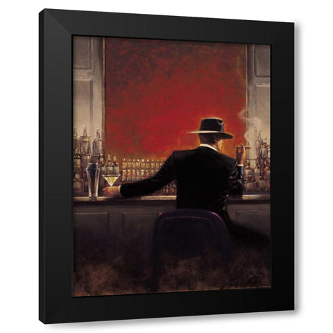 Cigar Bar Black Modern Wood Framed Art Print by Lynch, Brent