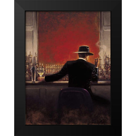 Cigar Bar Black Modern Wood Framed Art Print by Lynch, Brent