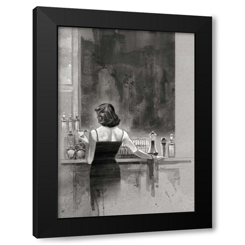 Evening Lounge Study Black Modern Wood Framed Art Print by Lynch, Brent