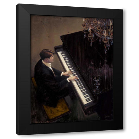 Jazz Duet - Piano Black Modern Wood Framed Art Print with Double Matting by Lynch, Brent