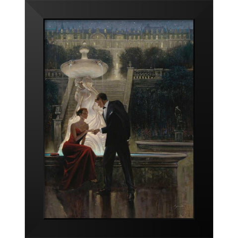 Twilight Romance Black Modern Wood Framed Art Print by Lynch, Brent
