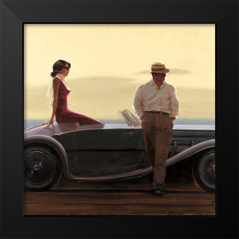 Coastal Drive Black Modern Wood Framed Art Print by Lynch, Brent