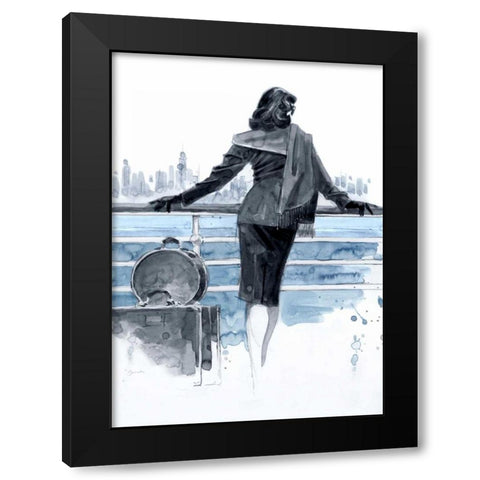 Port of Call Blue Study Black Modern Wood Framed Art Print by Lynch, Brent