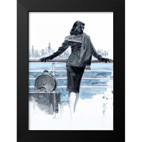 Port of Call Blue Study Black Modern Wood Framed Art Print by Lynch, Brent