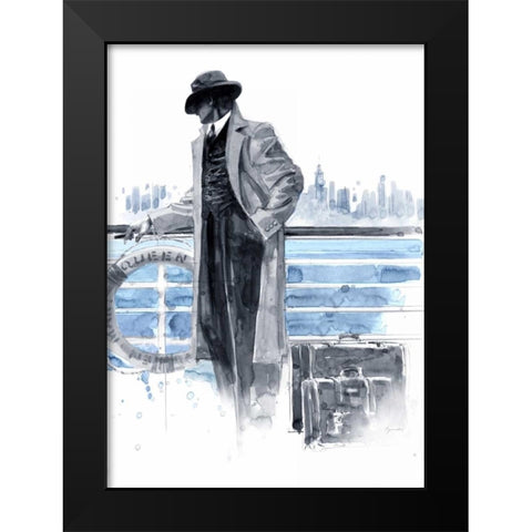 Pier 56 Blue Study Black Modern Wood Framed Art Print by Lynch, Brent