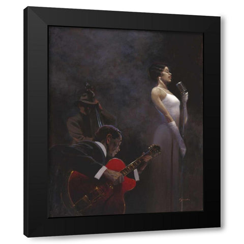 Pearlescent Diva Black Modern Wood Framed Art Print by Lynch, Brent