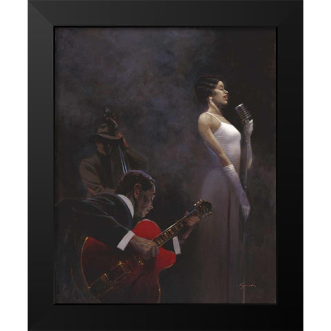 Pearlescent Diva Black Modern Wood Framed Art Print by Lynch, Brent