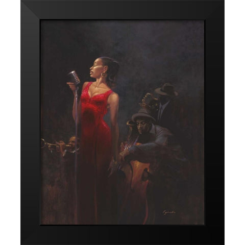 Garnet Diva Black Modern Wood Framed Art Print by Lynch, Brent