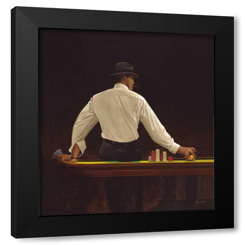 Winning Hand Black Modern Wood Framed Art Print with Double Matting by Lynch, Brent
