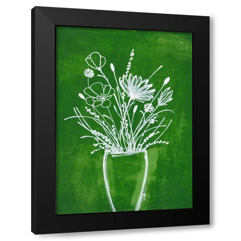 Emerald Bouquet Black Modern Wood Framed Art Print with Double Matting by Loco, Filippo