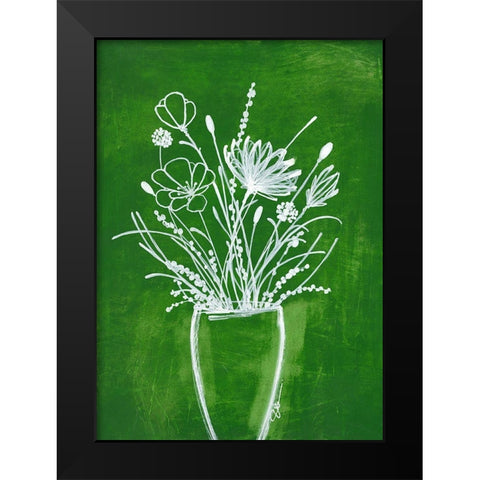 Emerald Bouquet Black Modern Wood Framed Art Print by Loco, Filippo