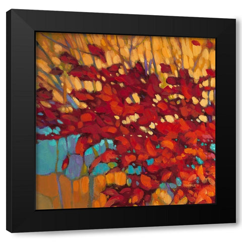Abstract Autumn 1 Black Modern Wood Framed Art Print with Double Matting by J., Charles