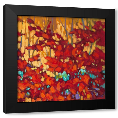 Abstract Autumn 2 Black Modern Wood Framed Art Print with Double Matting by J., Charles
