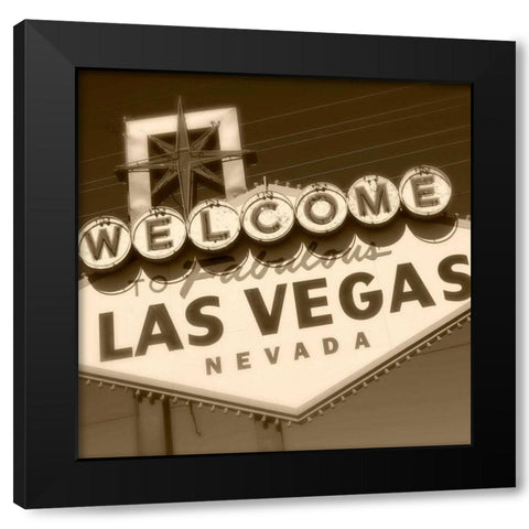 Welcome Sign Black Modern Wood Framed Art Print with Double Matting by Robertson, Walter