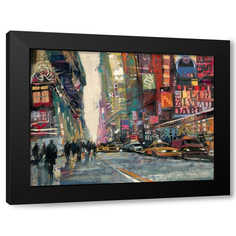 New York Collage 2 Black Modern Wood Framed Art Print with Double Matting by Mollica, Patti