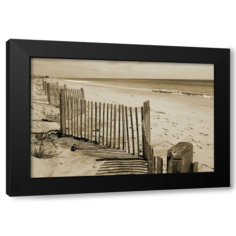 Beach Walk 2 Black Modern Wood Framed Art Print by Amber Light Gallery