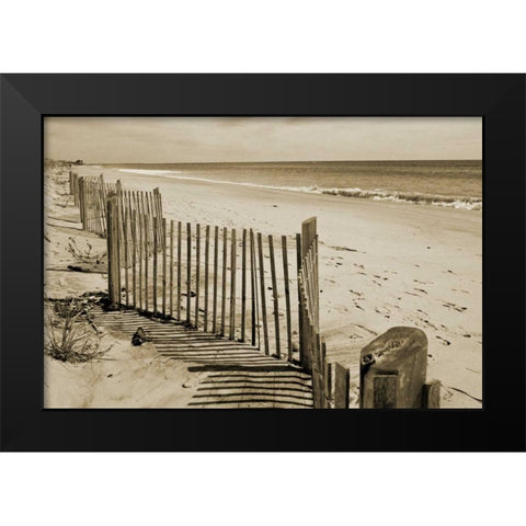 Beach Walk 2 Black Modern Wood Framed Art Print by Amber Light Gallery