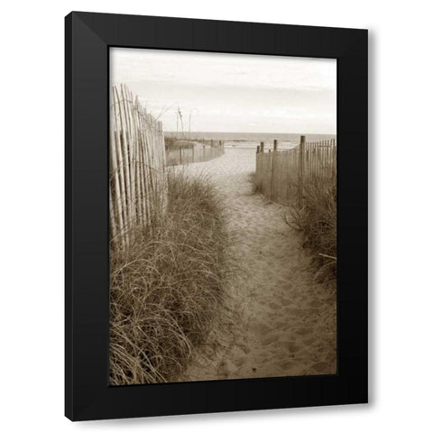 Beach Trail 1 Black Modern Wood Framed Art Print by Amber Light Gallery